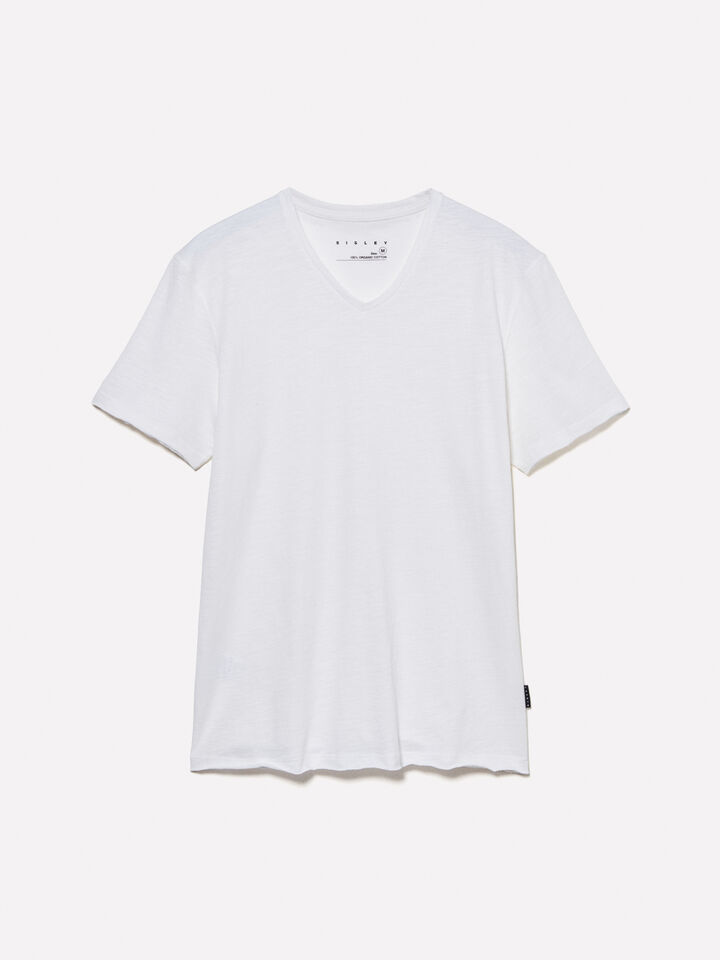 T-shirt blanc coupe slim - t-shirts à manches courtes pour homme - Blanc | Sisley image number 6